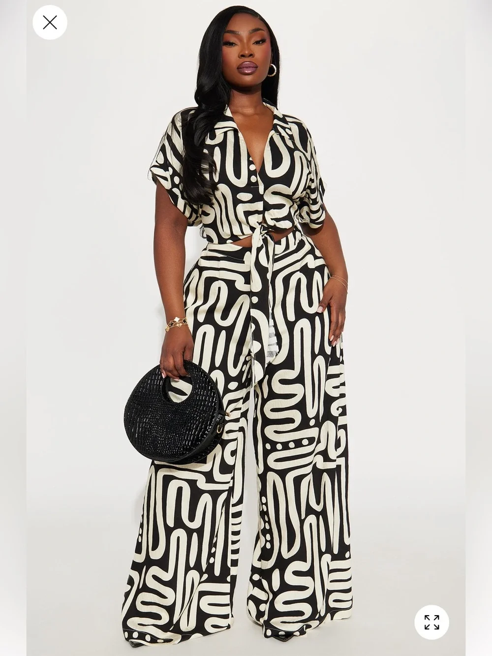 Black & White Graphic Print pant suit - Women - Picture 1 of 7